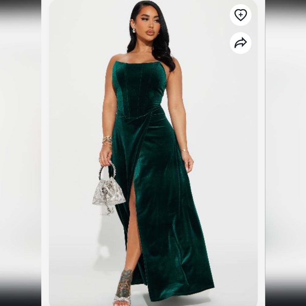 Christmas Party Dress Hunter Green Velvet Maxi Badie Sexy Fashion Nova Leila S